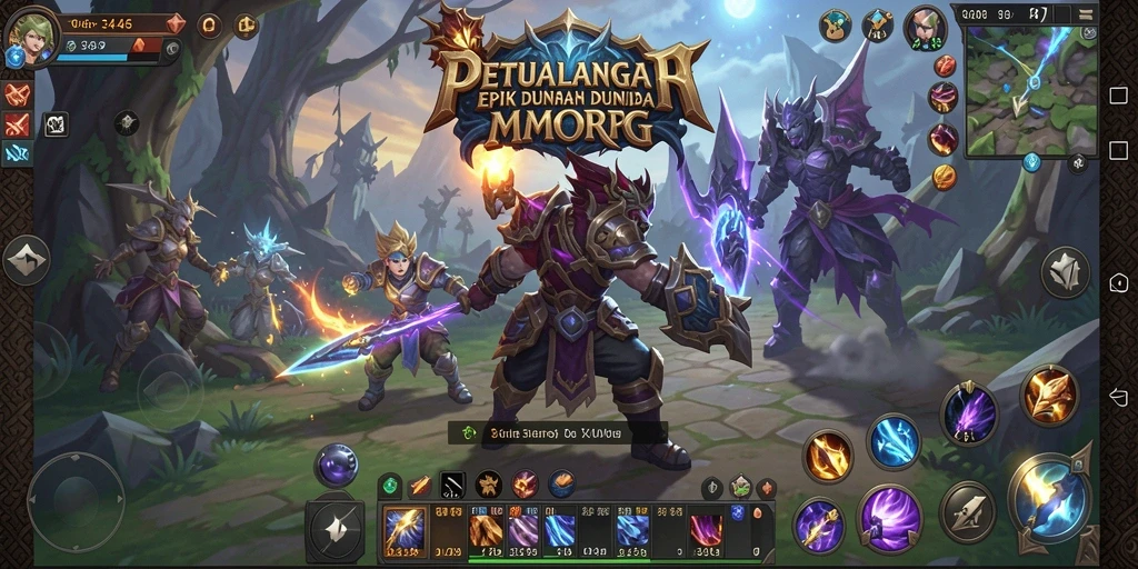 Tangkapan layar gameplay epik dari 3446 dalam dunia MMORPG.