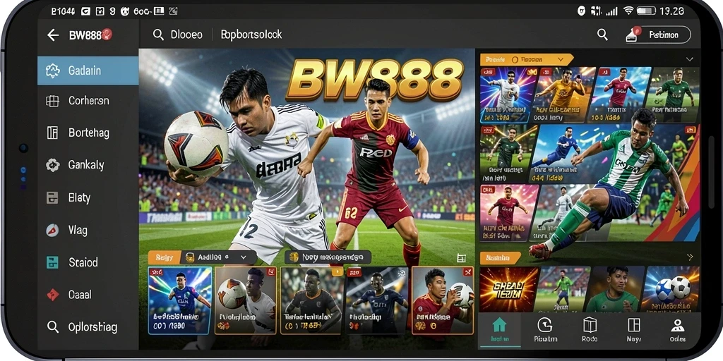Tampilan layar utama BW888 dengan berbagai opsi taruhan olahraga.