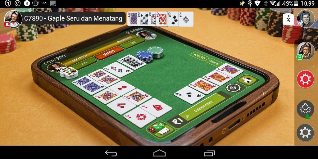 Screenshot gameplay seru C7890 dengan teman-teman di Gaple.