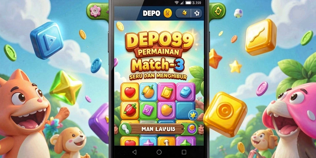 Tampilan gameplay DEPO89 yang menantang dalam Match-3.