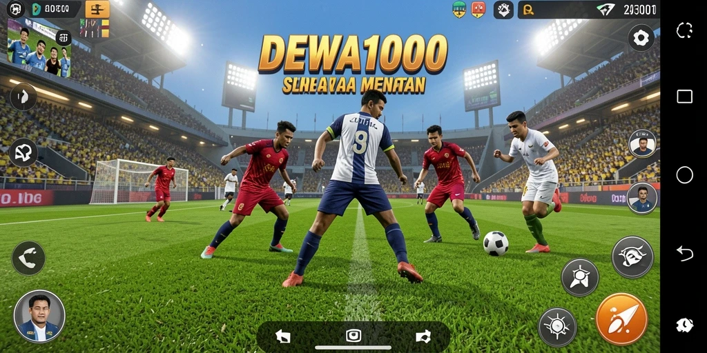 Tampilan gameplay seru DEWA1000 di lapangan olahraga.