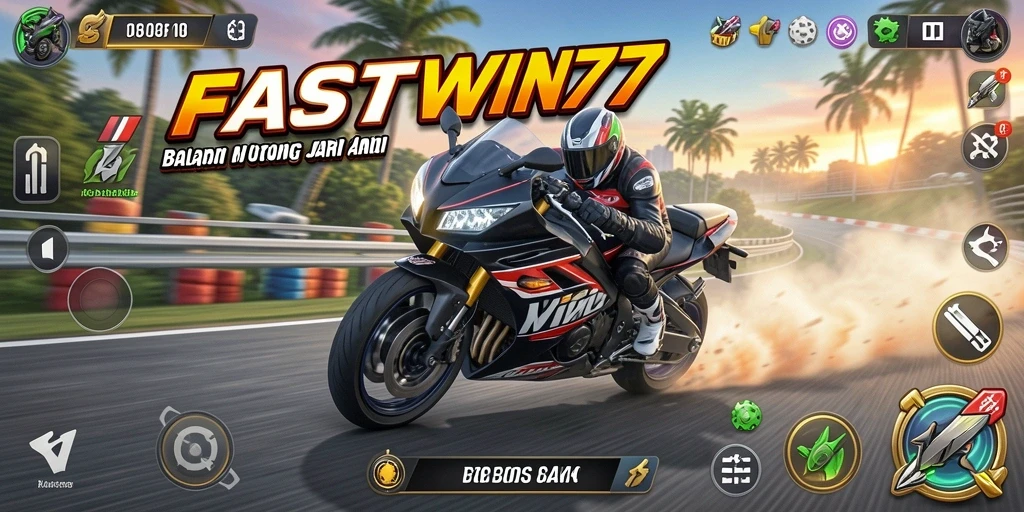 Gameplay seru dalam balapan motor yang mendebarkan.