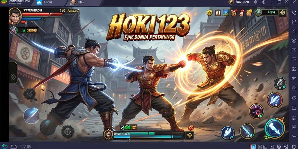 Screenshot gameplay HOKI123 menunjukkan pertarungan mendebarkan dengan grafis yang menarik.