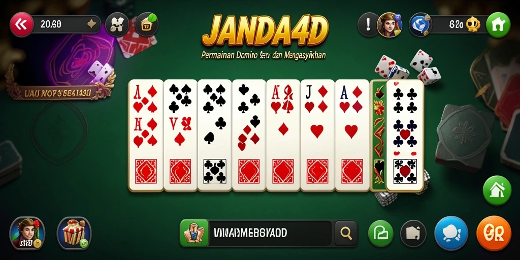 Tampilan gameplay seru dari JANDA4D saat bermain Domino.
