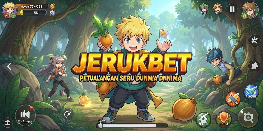 Screenshot utama JERUKBET menampilkan aksi seru dalam dunia Anime.