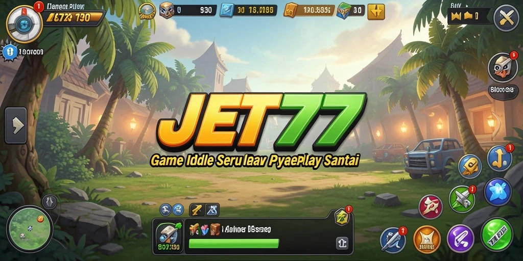 Tampilan gameplay JET77 yang menarik dan penuh warna.