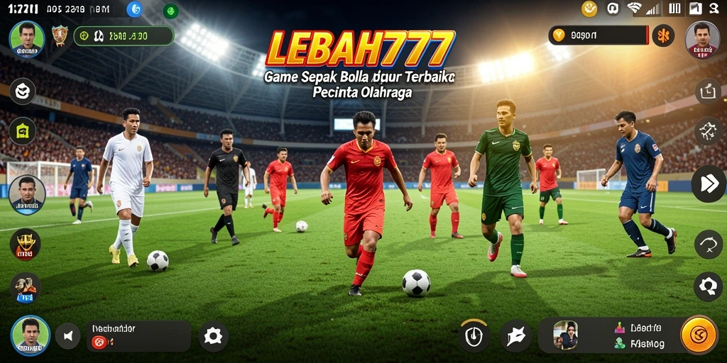 Screenshot gameplay LEBAH777 menampilkan aksi seru dalam pertandingan sepak bola.