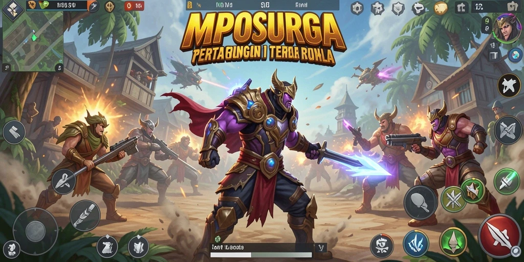 Tampilan aksi seru gameplay MPOSURGA dalam pertempuran Battle Royale.