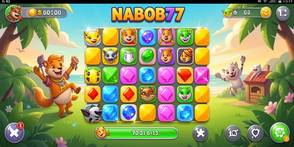 Tampilan menyenangkan dari gameplay NABOB77 Match-3 yang membuat ketagihan.