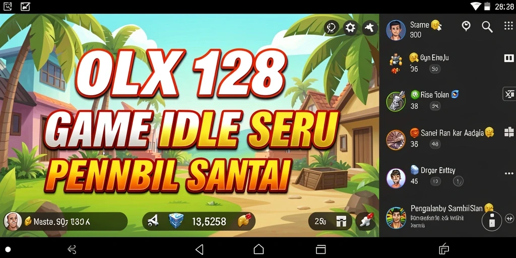 Tampilan screenshot OLX128 menampilkan karakter yang bekerja otomatis dalam gameplay Idle.