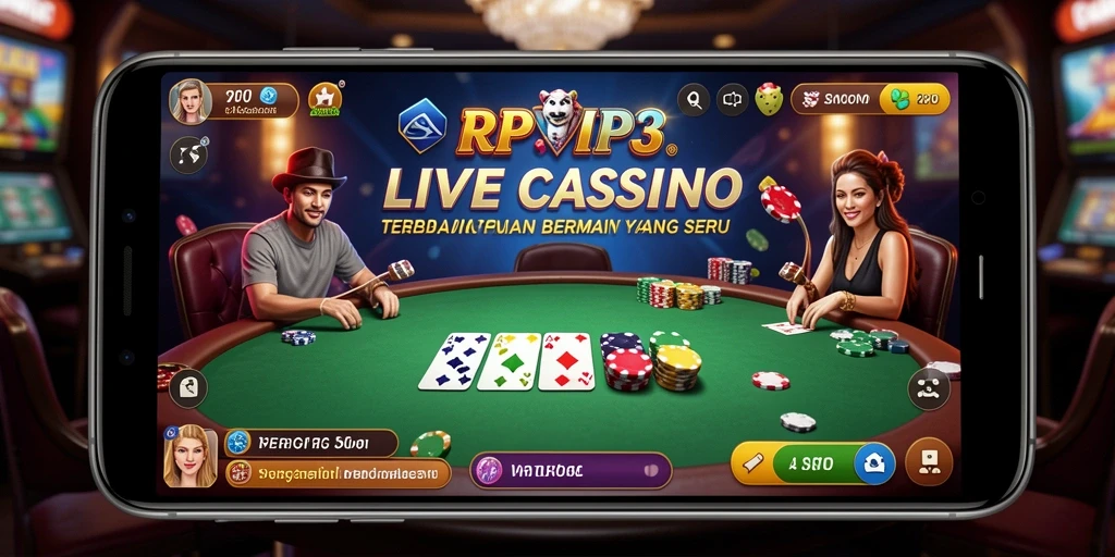 Screenshot RPVIP3 menampilkan gameplay Live Casino yang seru dan interaktif.