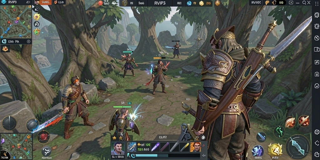 Screenshot gameplay RVIP3 yang menampilkan pertempuran strategi.