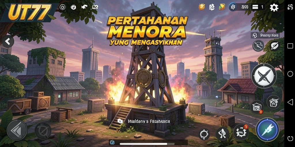 Tampilan gameplay seru dari UT77 Tower Defense.