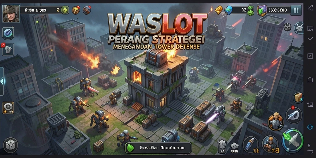 Tampilan menarik dalam gameplay Tower Defense dengan menara yang beragam.
