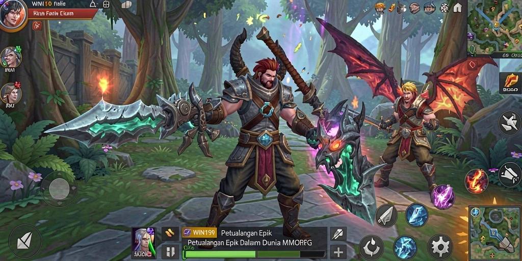 Tampilan gameplay <strong>WIN199</strong> yang seru dan penuh aksi di dunia MMORPG.